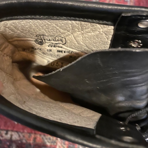 Justin’s vintage black western boots size women’s 6.5 - Picture 7 of 9